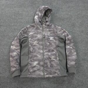 Simms Jacket Mens Medium Grey Kinetic Hex Camo Performance Fishing Gear Outdoors